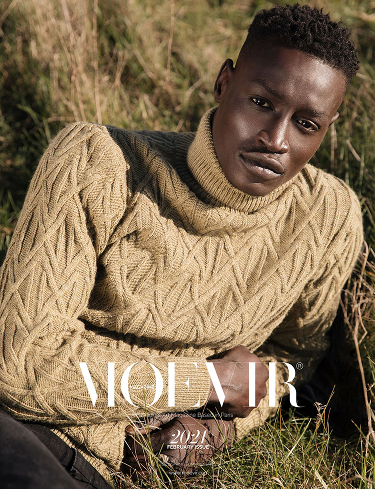 African American male on the cover of Moevir Magazine Paris February 2021