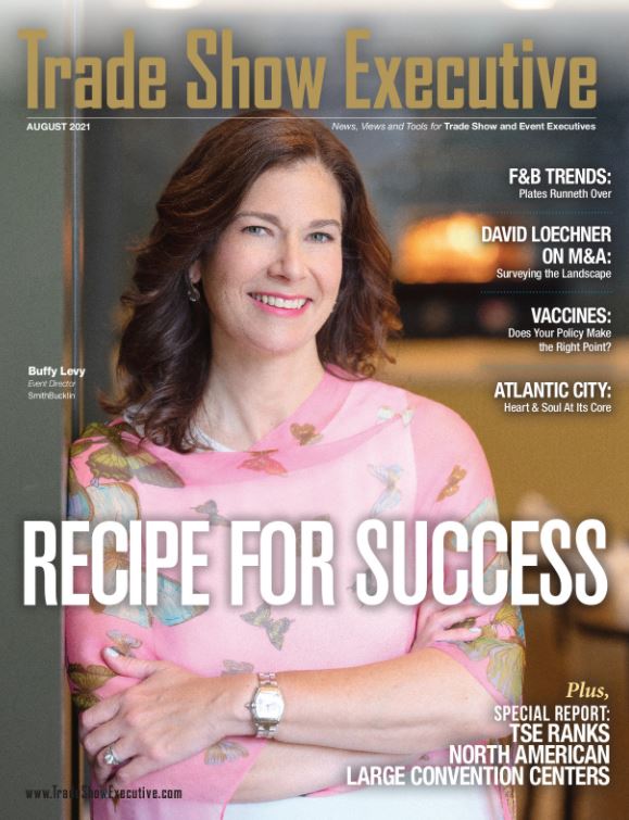 Tradeshow Executive Magazine Cover August 2021. Makeup by Traci Fine for Fine Makeup Art & Associates