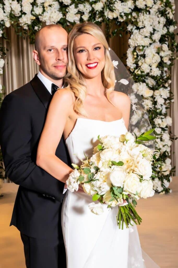 Bride and Groom before their wedding at The Langham Hotel in Chicago