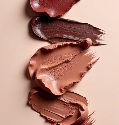 swatches of nude lip balm colors